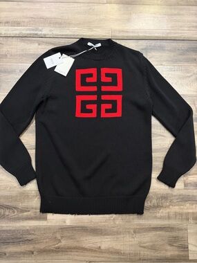 Givenchy Logo Pattern Round Neck Loose Long Sleeve Sweater New with tag